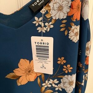 Torrid Blue Floral Tank Top